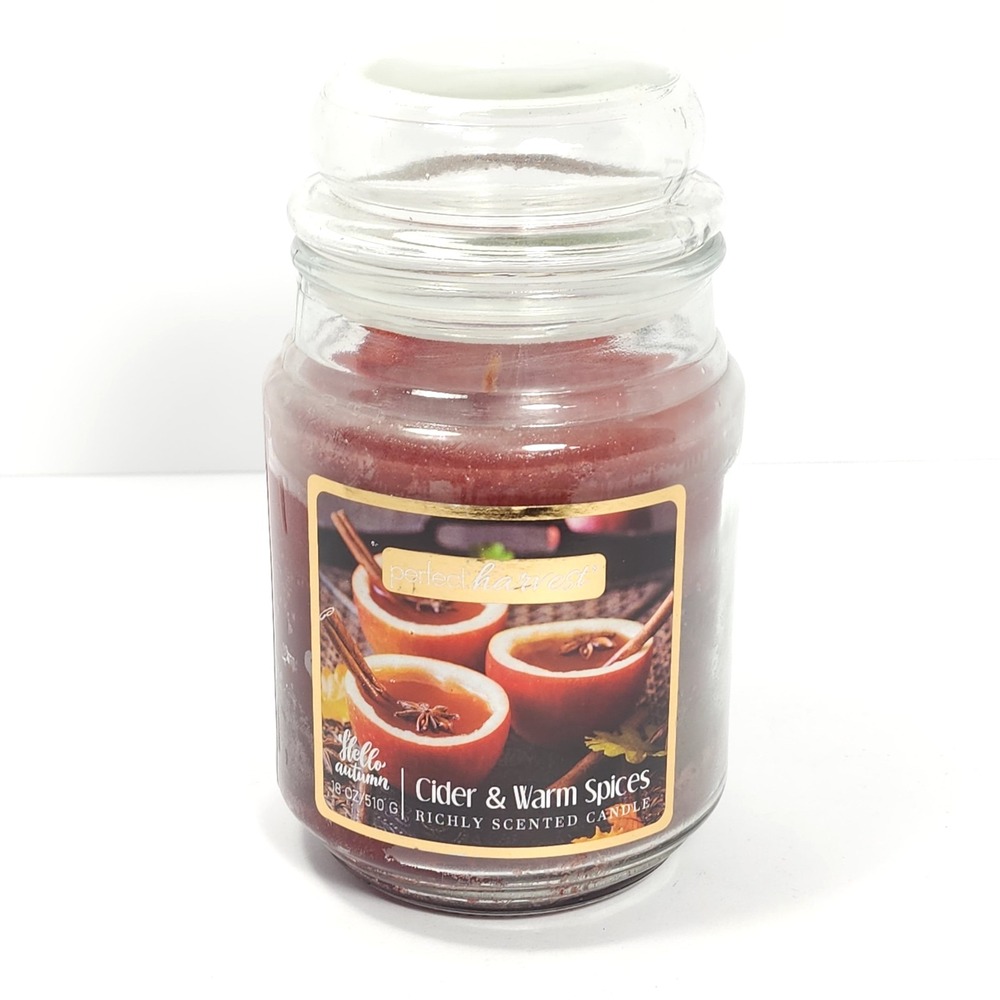 Perfect Harvest Jar Candle Scented Cider & Warm Spices - 18oz‎ Richly Scented